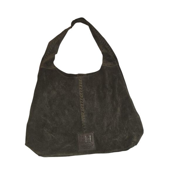 Haute Hippie Handbags - Green Suede Hobo Bag Womens Large Leather Shoulder Purse Magnetic Pouch Boho